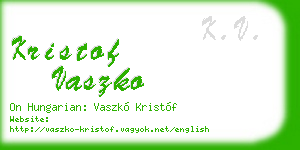 kristof vaszko business card